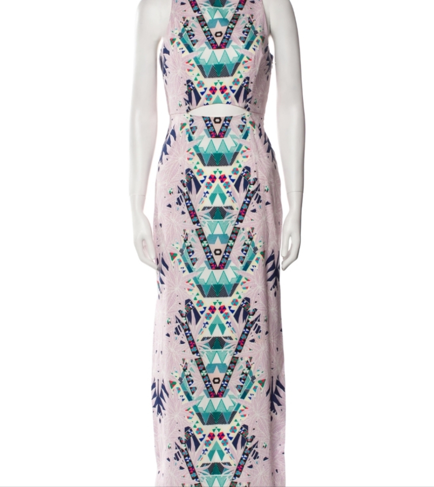 Geometric Patterned Maxi Dress - Multicolor